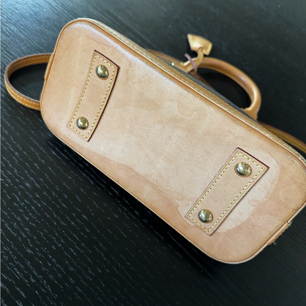 Louis Vuitton Monogram Mini Alma Satchel in Brown and Tan - Picture 8 of 9